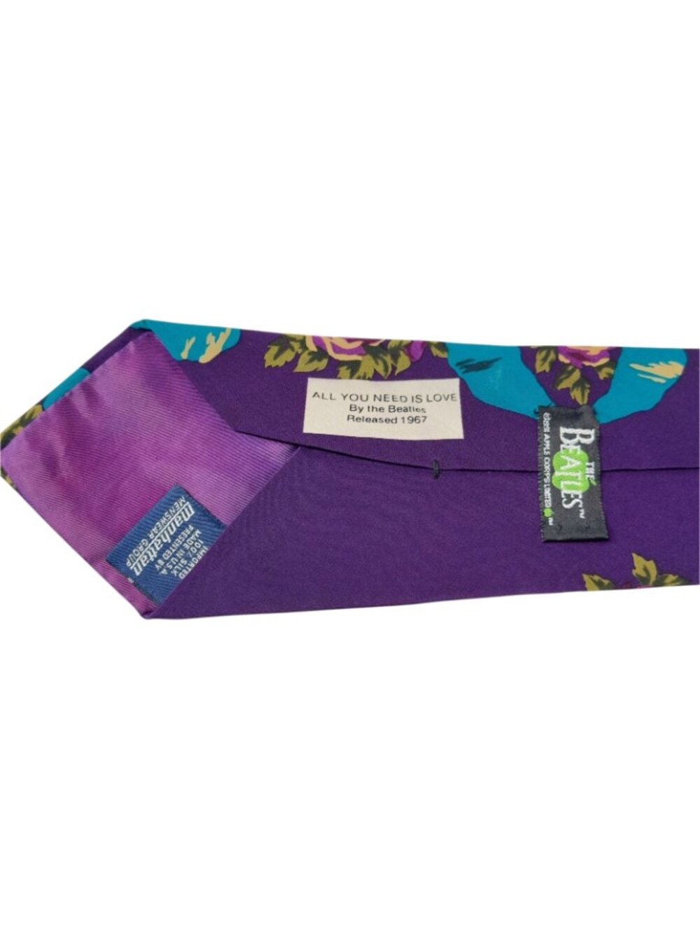 The Beatles Silk Tie 1991 All You Need Is Love Apple Records Vintage Neckwear - Picture 3 of 5